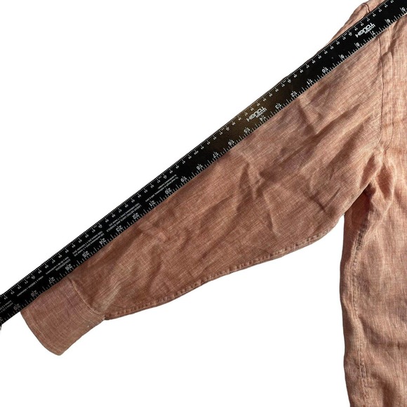 Guy Rover Italy 100% Flax Button Up Shirt Light Peach Orange Women Sz 40 L US - Picture 5 of 7